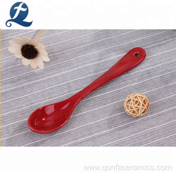 Wholesale Ceramic Coffee Soup Spoon With Logo Print